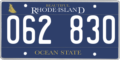 RI license plate 062830