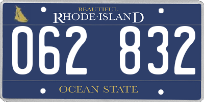 RI license plate 062832