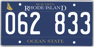 RI license plate 062833