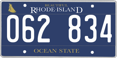 RI license plate 062834