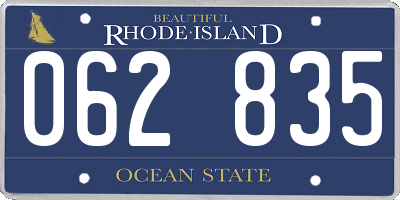 RI license plate 062835