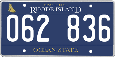 RI license plate 062836
