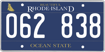RI license plate 062838