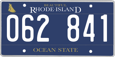 RI license plate 062841