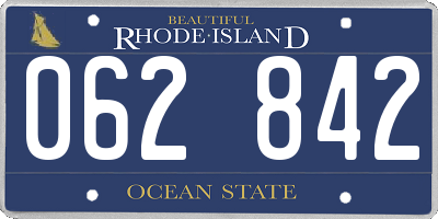 RI license plate 062842