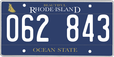 RI license plate 062843