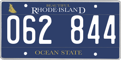 RI license plate 062844