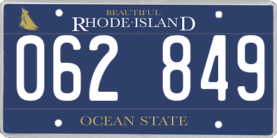 RI license plate 062849