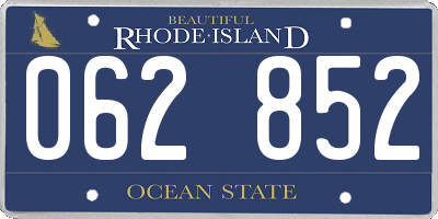 RI license plate 062852