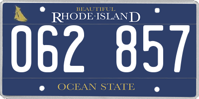RI license plate 062857