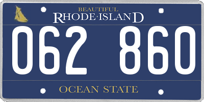 RI license plate 062860