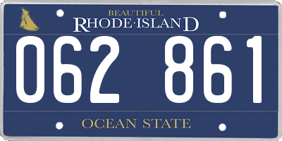 RI license plate 062861