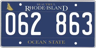 RI license plate 062863
