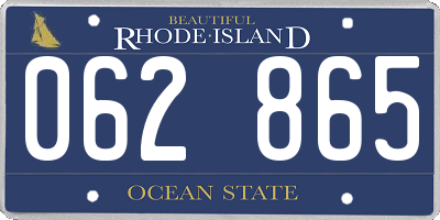 RI license plate 062865