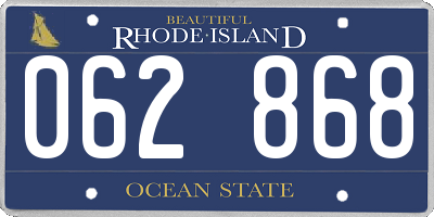 RI license plate 062868