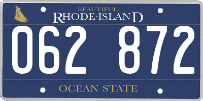RI license plate 062872