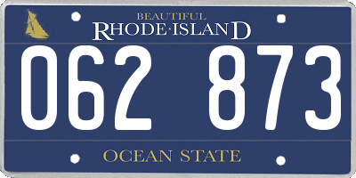 RI license plate 062873