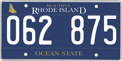 RI license plate 062875