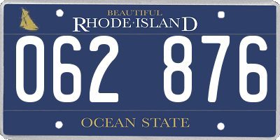 RI license plate 062876