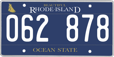 RI license plate 062878