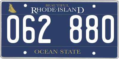 RI license plate 062880