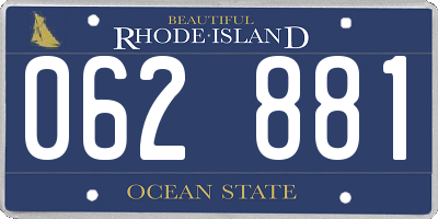 RI license plate 062881