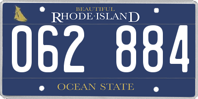 RI license plate 062884