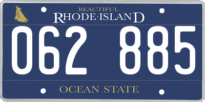 RI license plate 062885