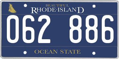 RI license plate 062886