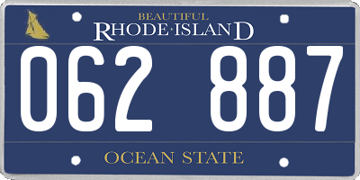 RI license plate 062887