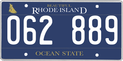 RI license plate 062889