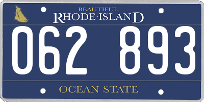 RI license plate 062893