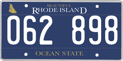 RI license plate 062898