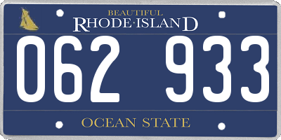 RI license plate 062933