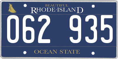 RI license plate 062935