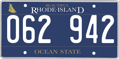 RI license plate 062942