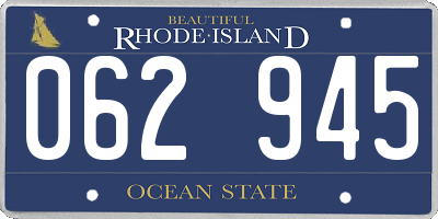 RI license plate 062945