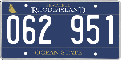 RI license plate 062951