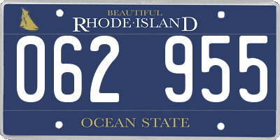RI license plate 062955