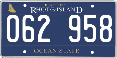 RI license plate 062958