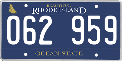 RI license plate 062959