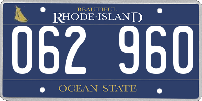 RI license plate 062960