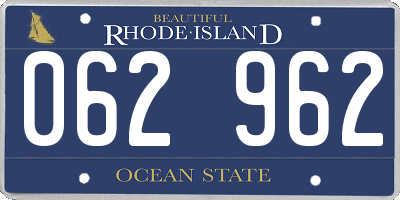 RI license plate 062962