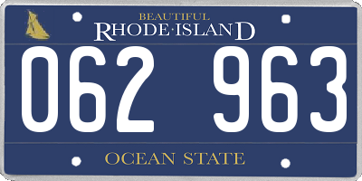 RI license plate 062963