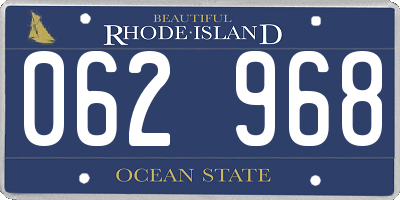 RI license plate 062968