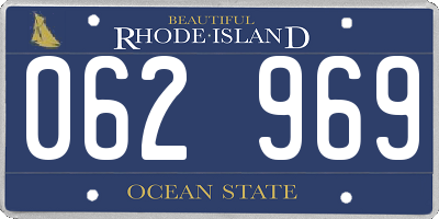 RI license plate 062969