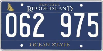 RI license plate 062975