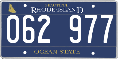 RI license plate 062977