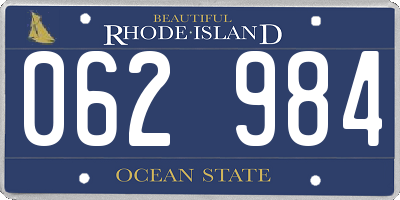 RI license plate 062984