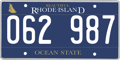 RI license plate 062987